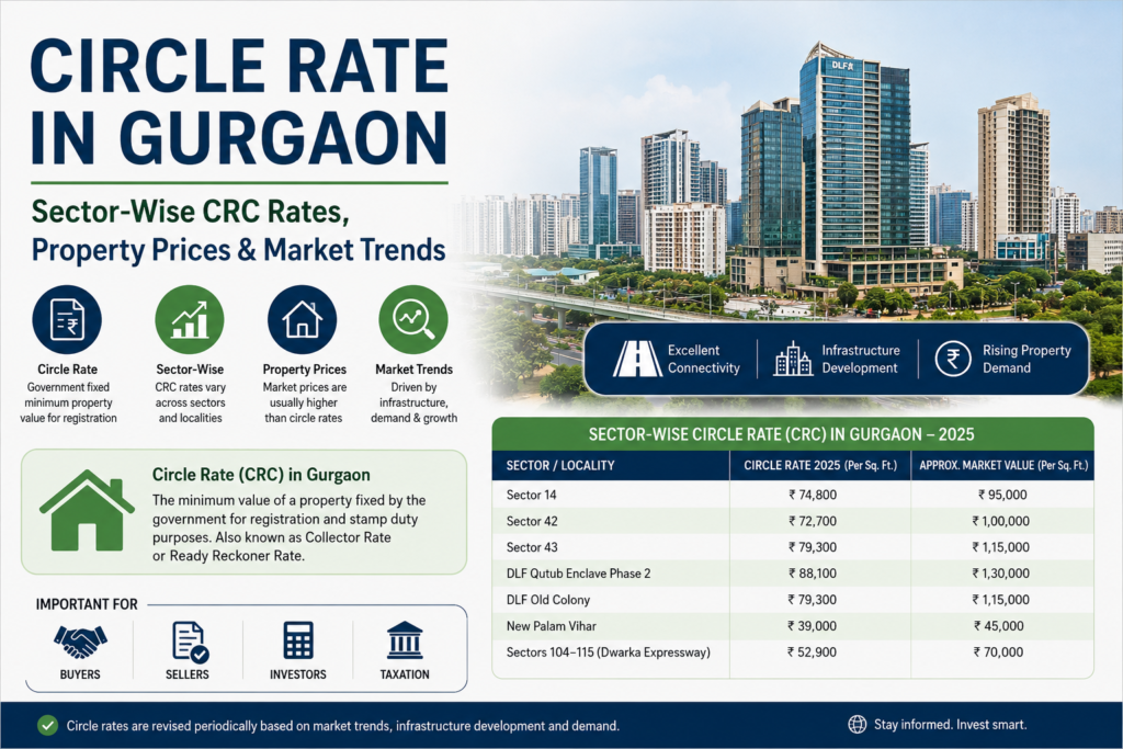 Circle Rate in Gurgaon: Sector-Wise CRC Rates, Property Prices & Market Trends