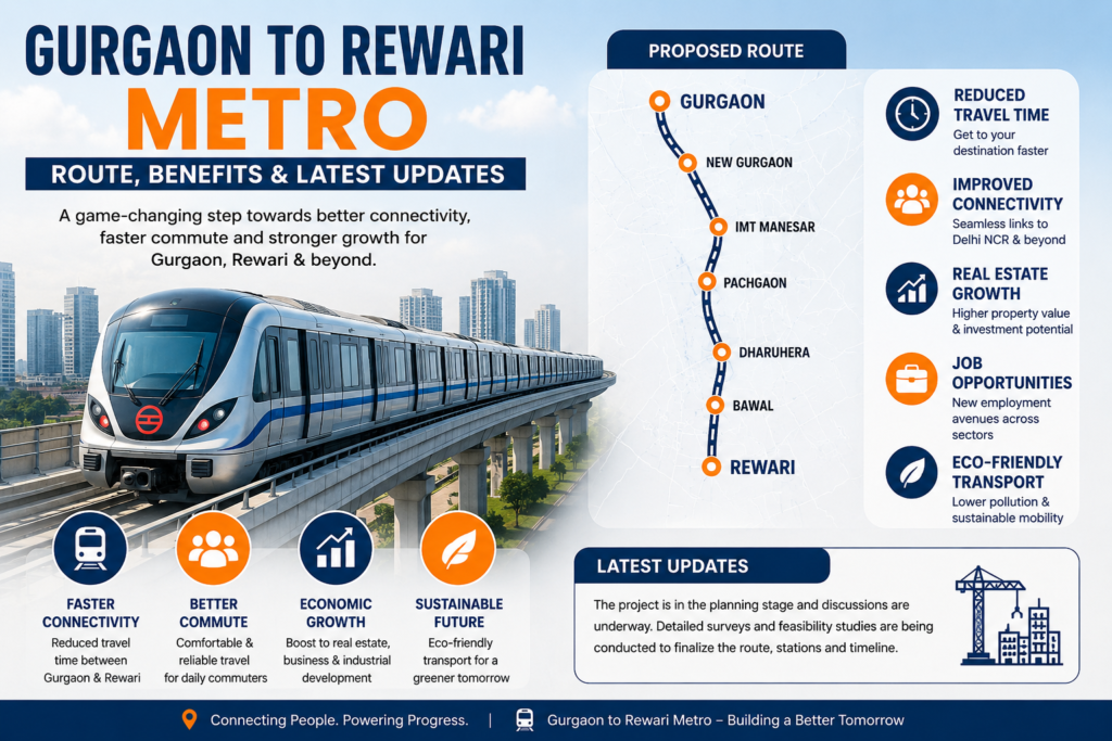 Gurgaon to Rewari Metro: Route, Benefits & Latest Updates