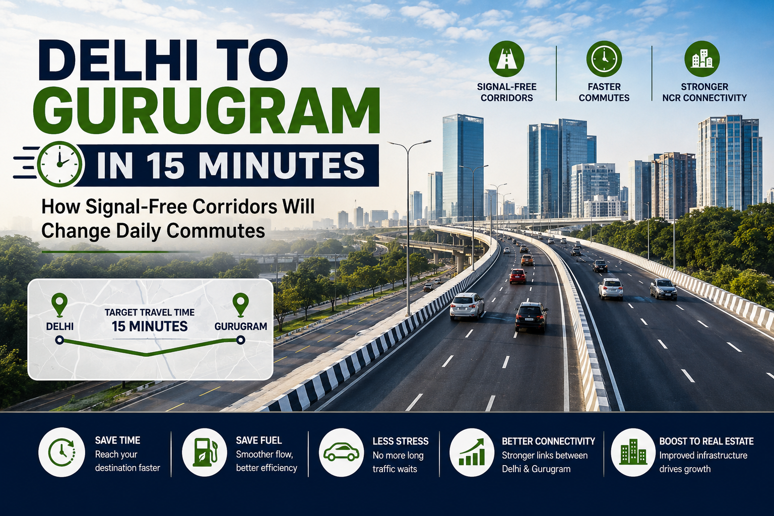 Delhi to Gurugram in 15 Minutes: How Signal-Free Corridors Will Change Daily Commutes