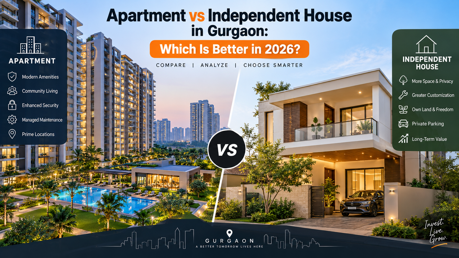 Apartment vs Independent House in Gurgaon: Which Is Better in 2026?