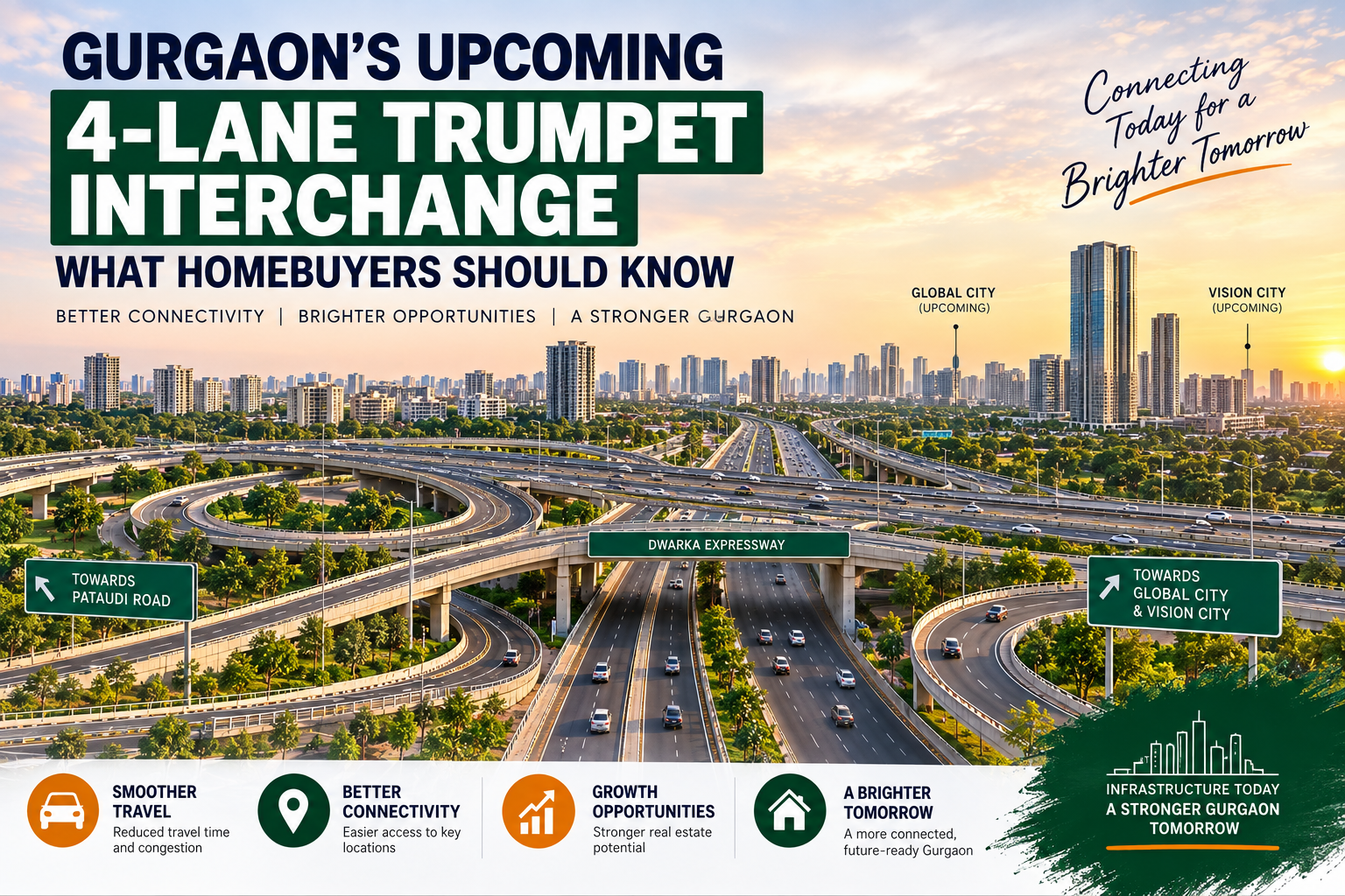 Gurgaon’s Upcoming 4-Lane Trumpet Interchange: What Homebuyers Should Know